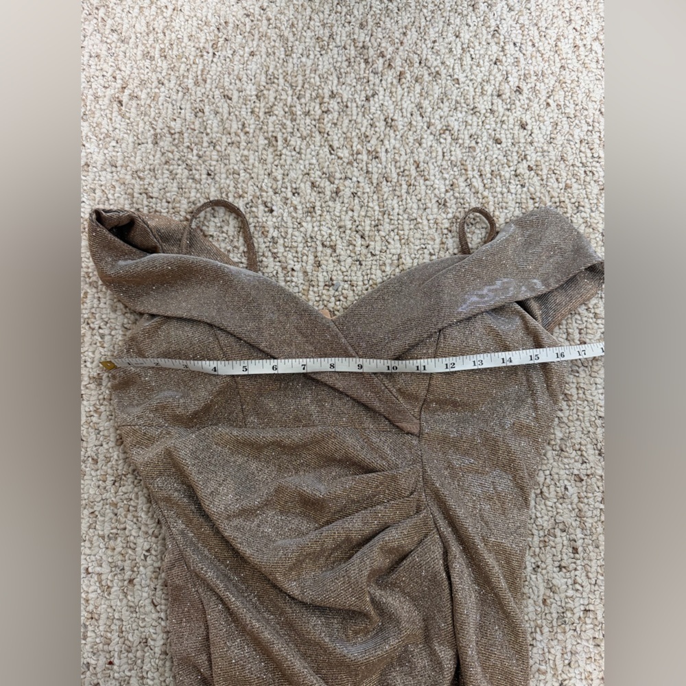 Lenovia Metallic Gold slit dress size M - Picture 5 of 7